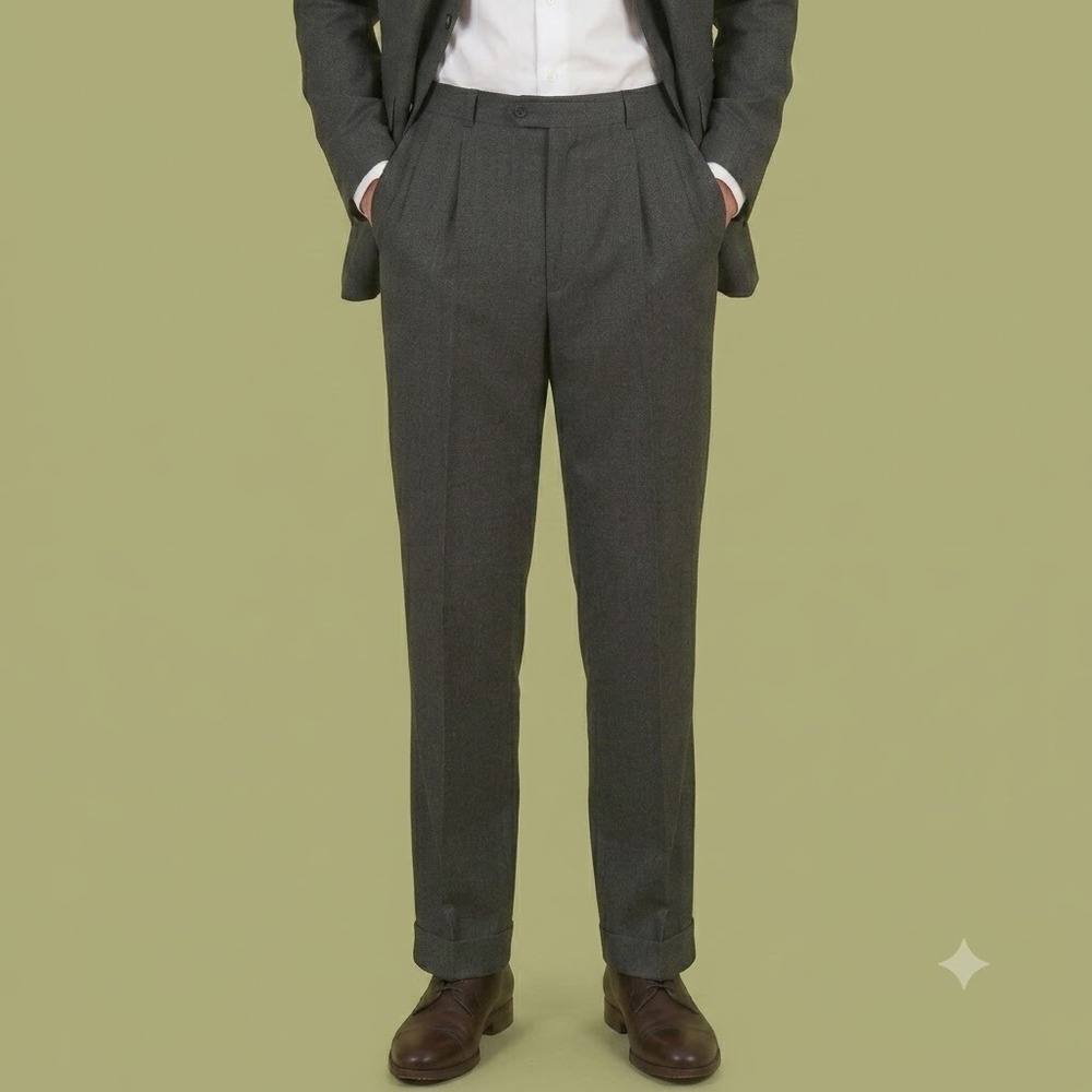 Austin Reed London Dress Pants Men 100% Pure New Wool Charcoal‎ Gray 32x29